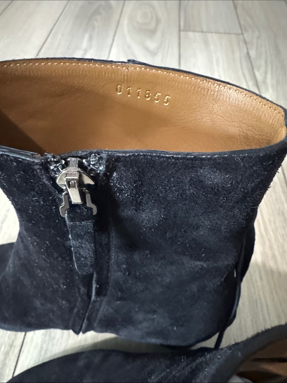 Cloé Black Suede Fringe Ankle Boots - Picture 3 of 9